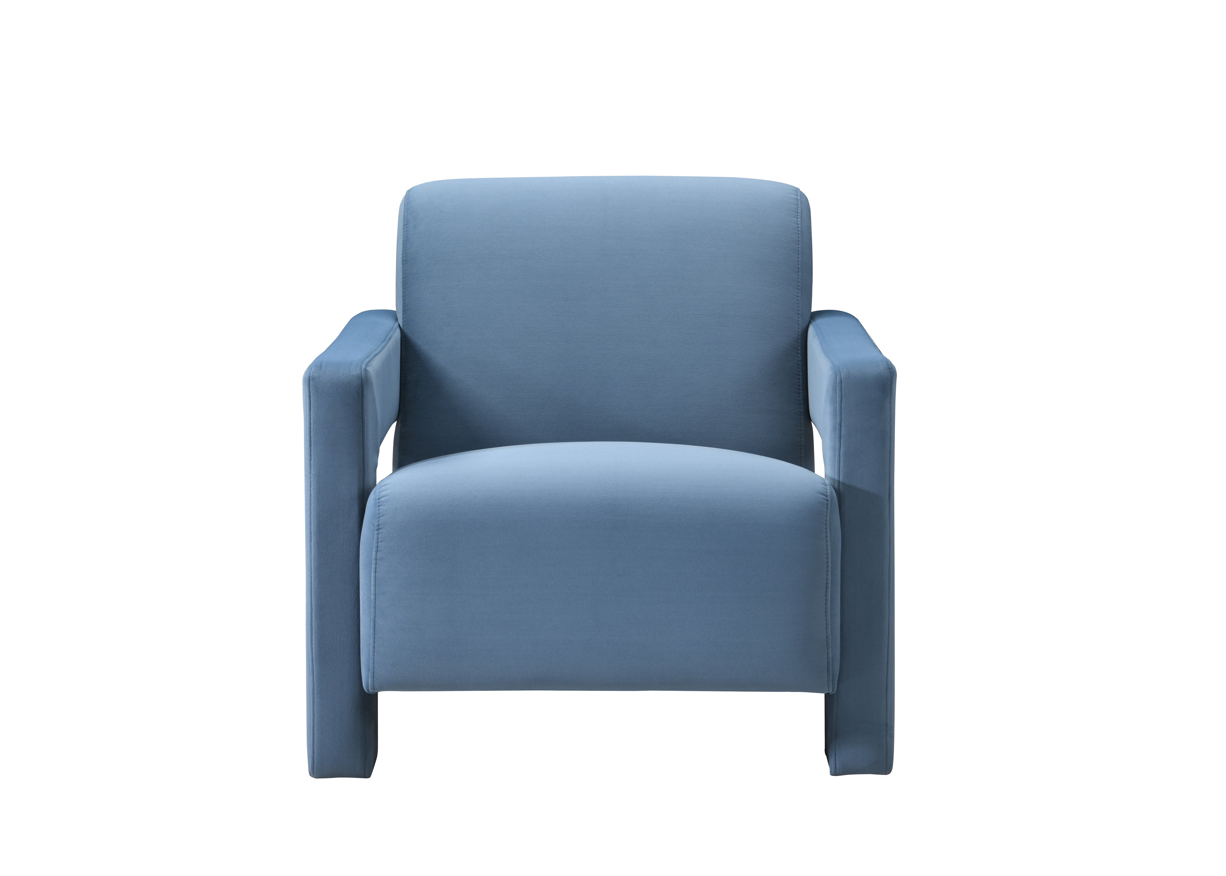 Apex Angular Blue Velvet Armchair